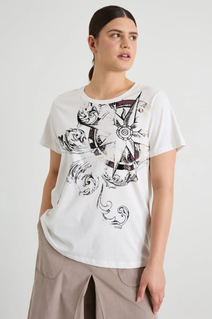 Printed jersey T-shirt - WHITE
