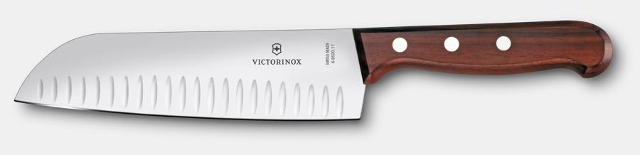 Wood Santoku Knife, 17 cm