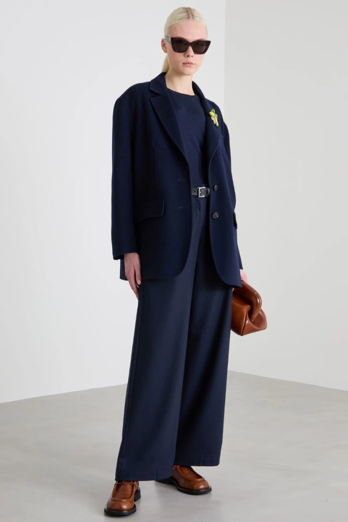 Single-breasted wool jacket - NIGHT BLUE