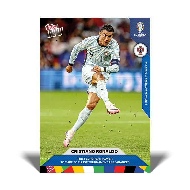 Cristiano Ronaldo - First European player to make 50 major international tournament appearances - EURO 2024 TOPPS NOW® Card 31