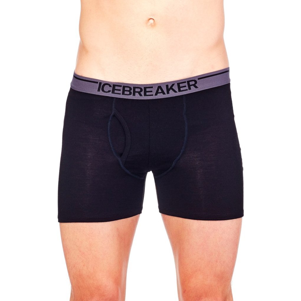 Icebreaker Merino Anatomica Boxers with Fly Men - Black/Monsoon
