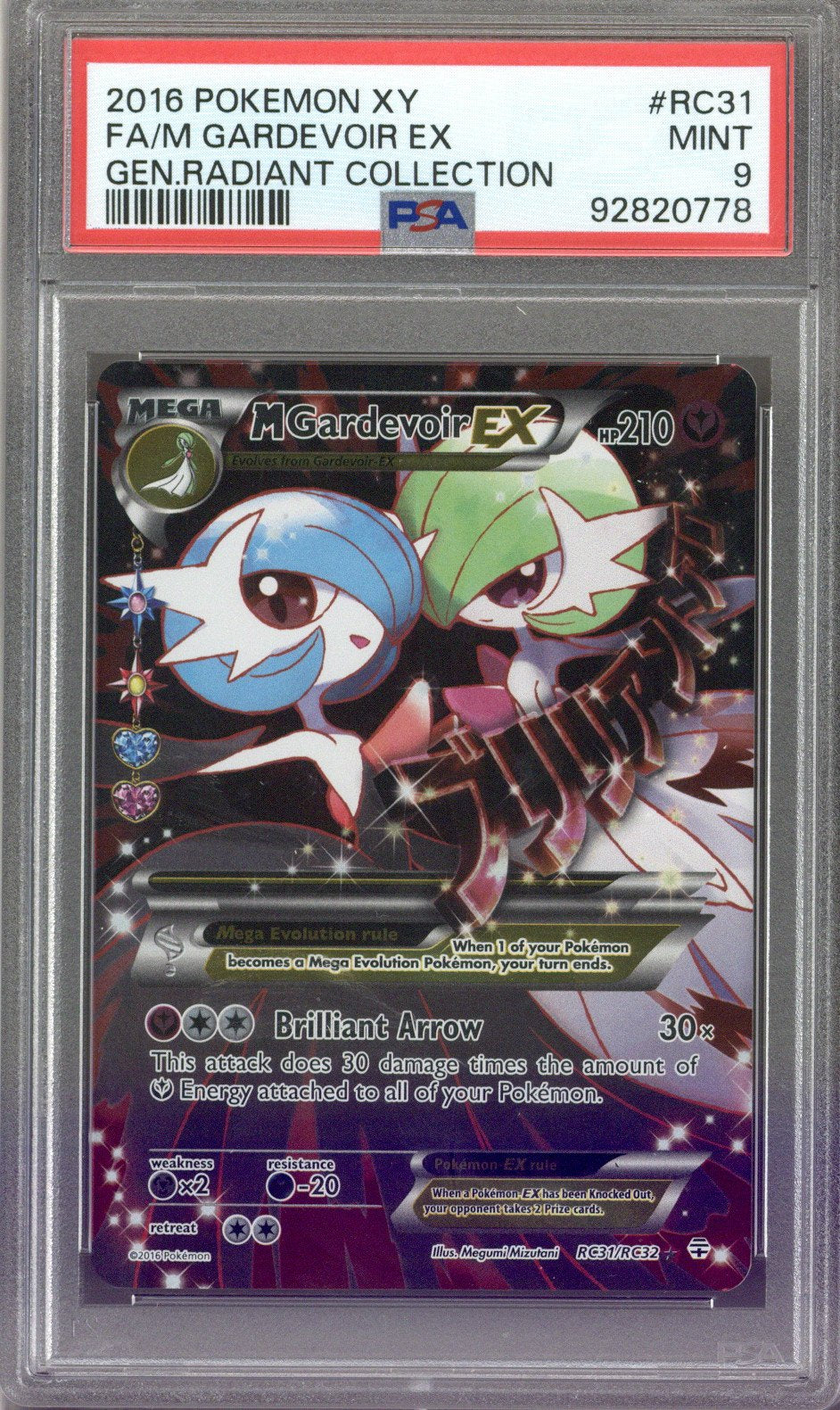 2016 POKEMON XY FA/M GARDEVOIR EX GEN.RADIANT COLLECTION #RC31 PSA 9 - EU