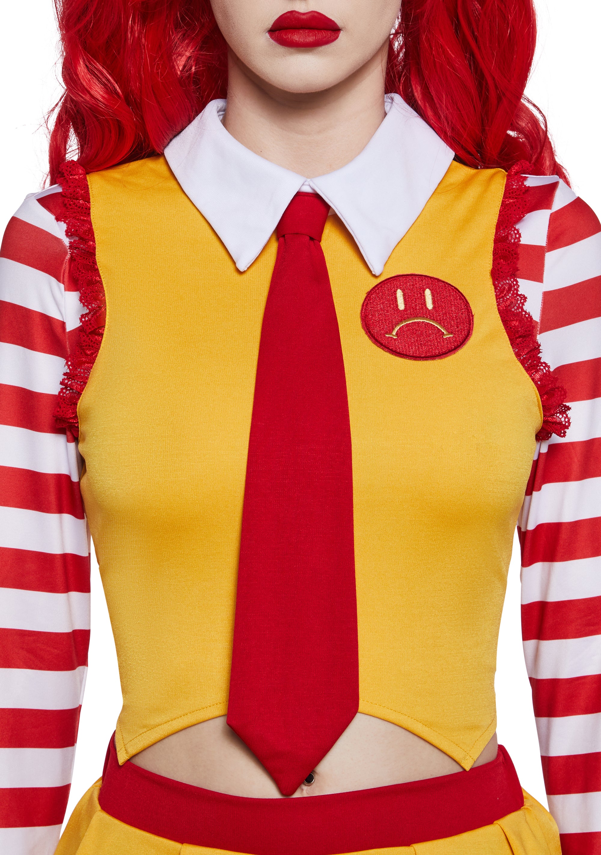 Fast Food Clown Costume and Wig Set