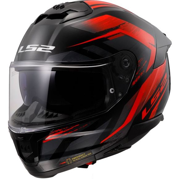 LS2 FF808 - STREAM II - FURY Full-Face Helmet - Black / RedRef: LS0846