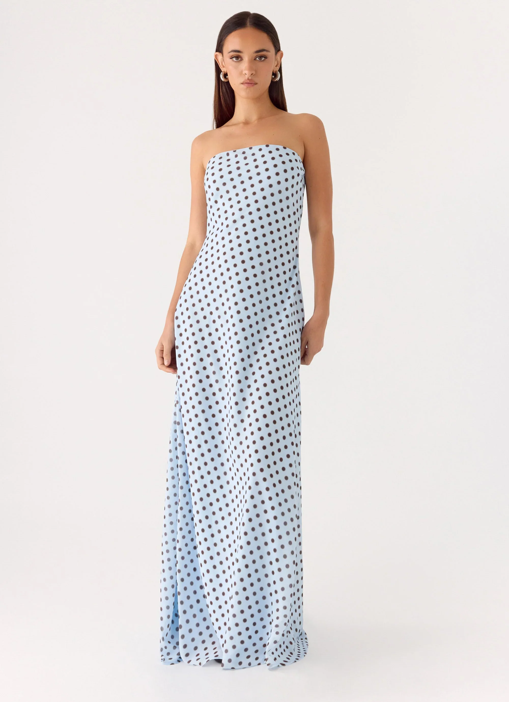 Chaniva Maxi Dress - Blue Mocha Dot