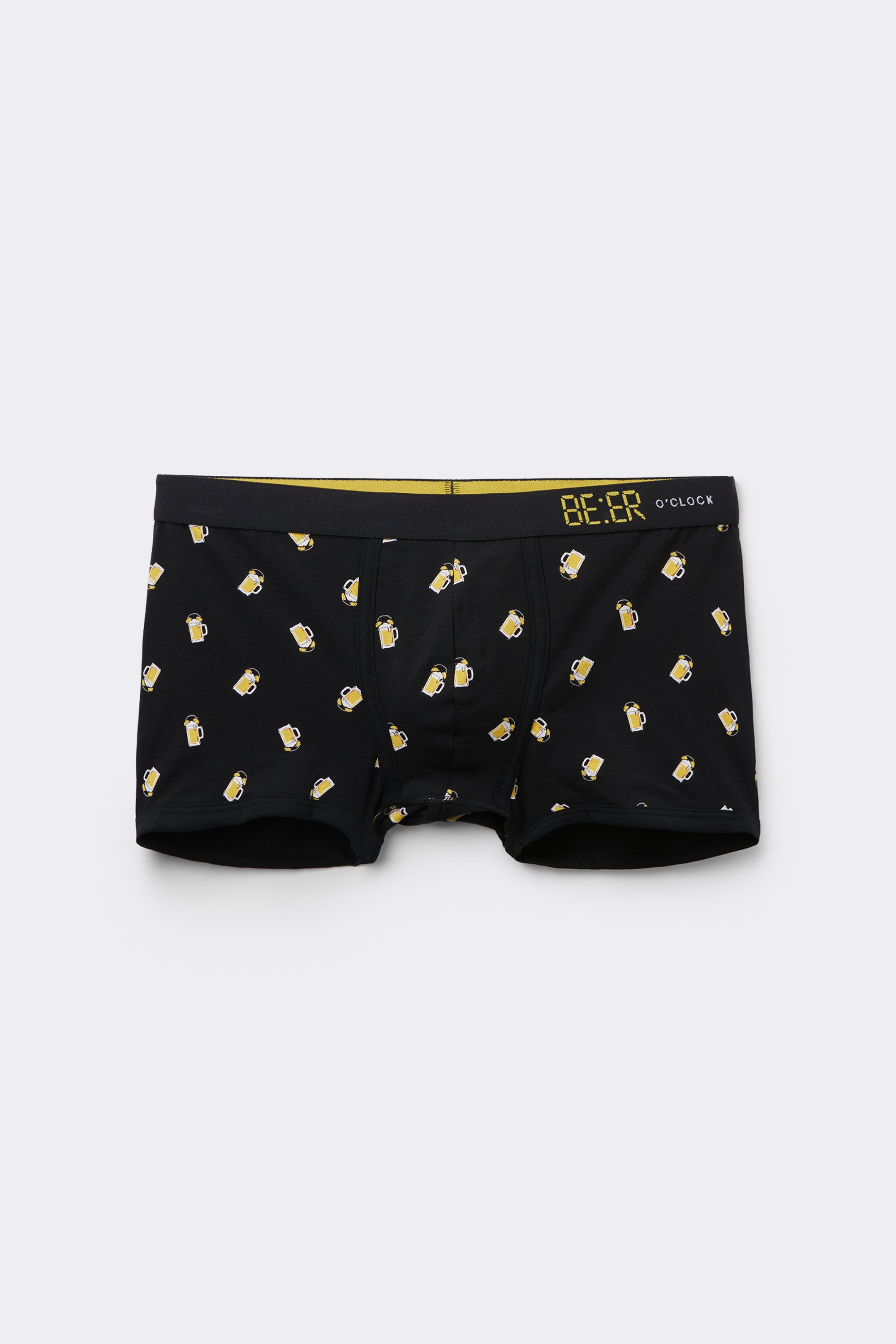 Printed Cotton Boxers with Contrasting Trim and Logo