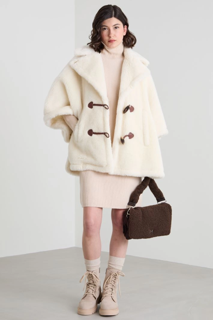 Wool and alpaca cape - CREAM