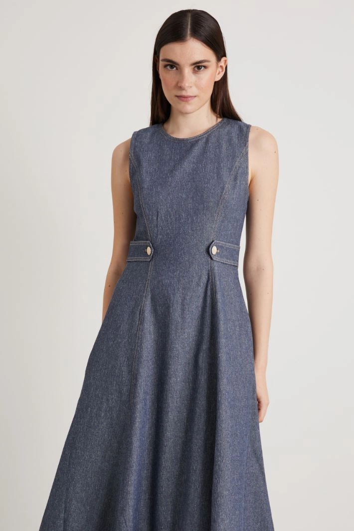 Denim-effect dress - BLUE