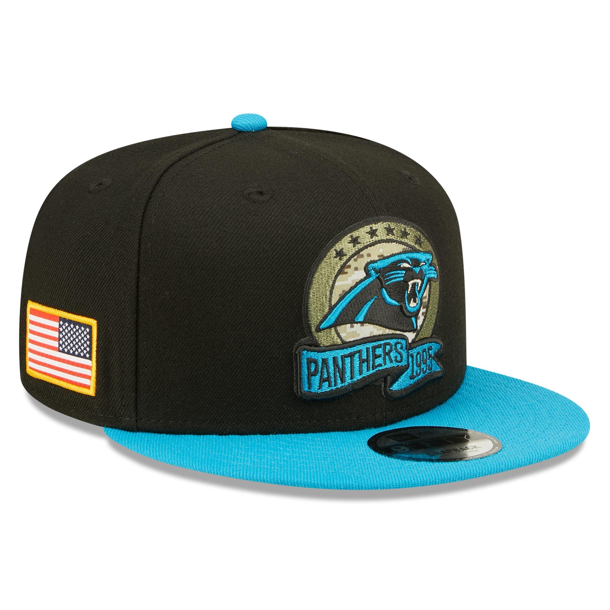 Carolina Panthers 2022 NFL On-Field Salute to Service New Era 9FIFTY Snapback Cap
