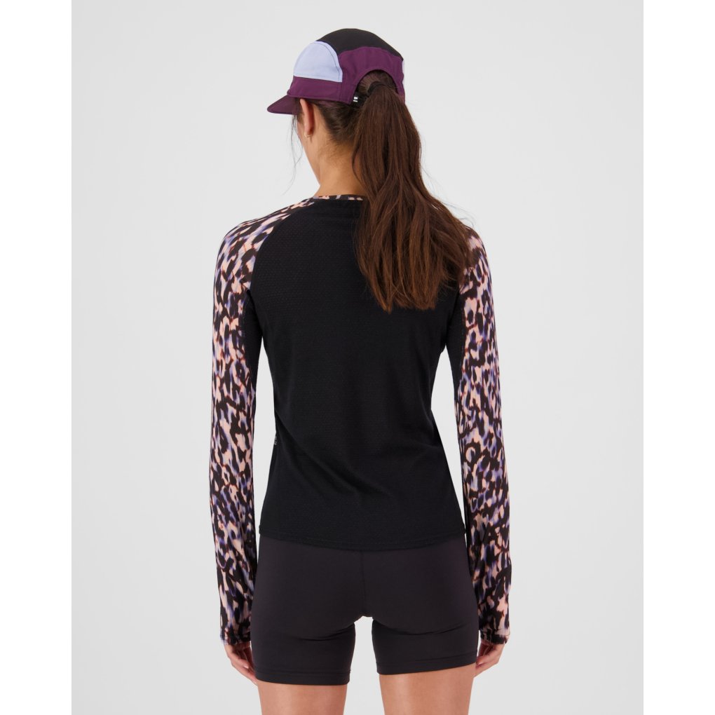 Mons Royale Bella Merino Long Sleeve Women - rock leopard / black