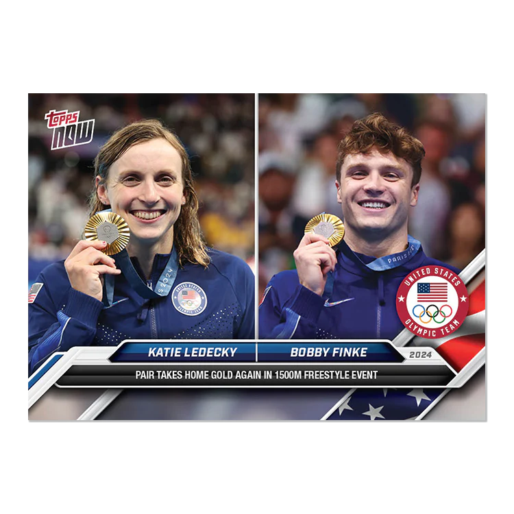 Katie Ledecky/Bobby Finke - 2024 Olympic Games TOPPS NOW® Card 15