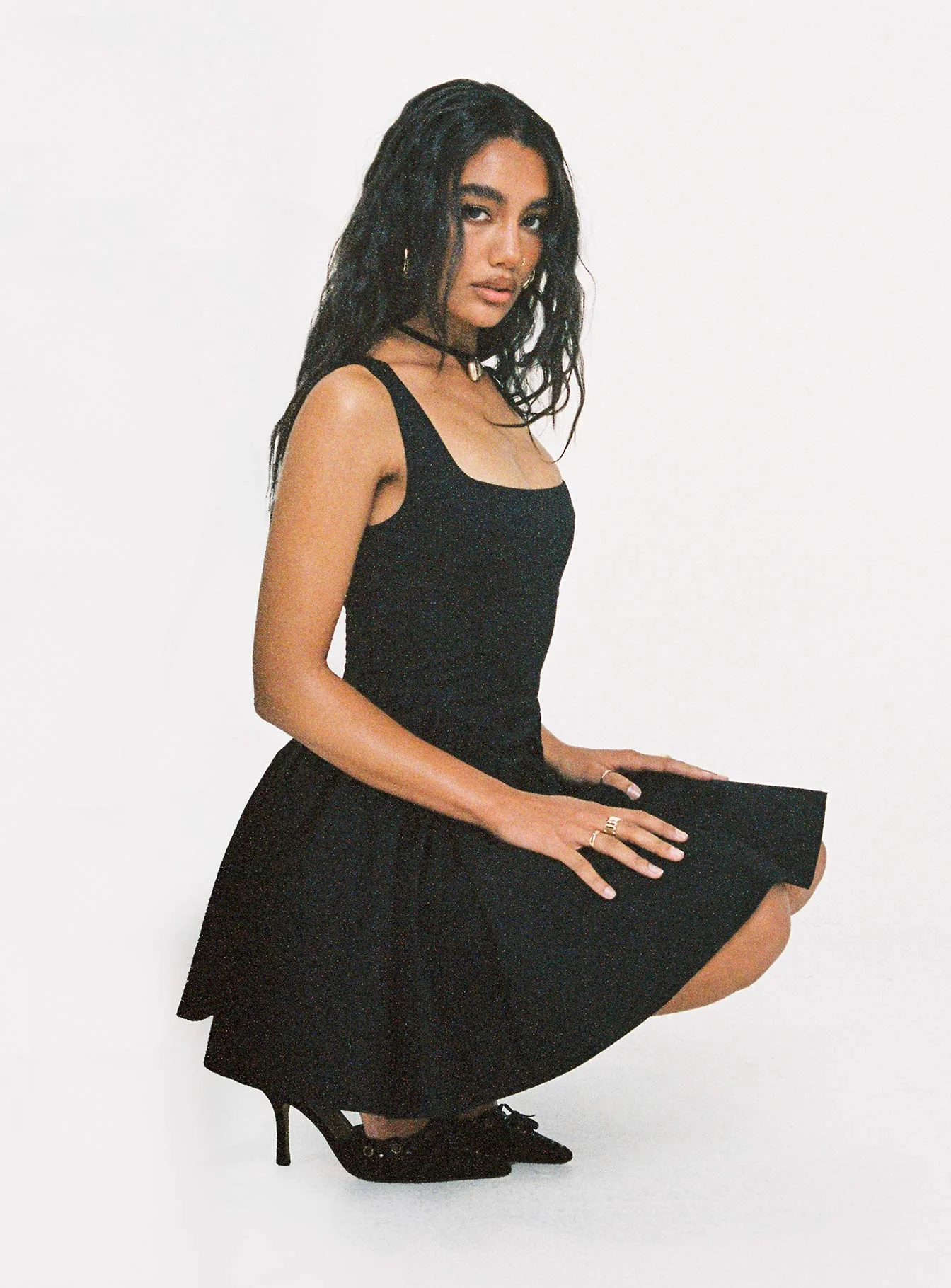 Straplie Mini Dress Black