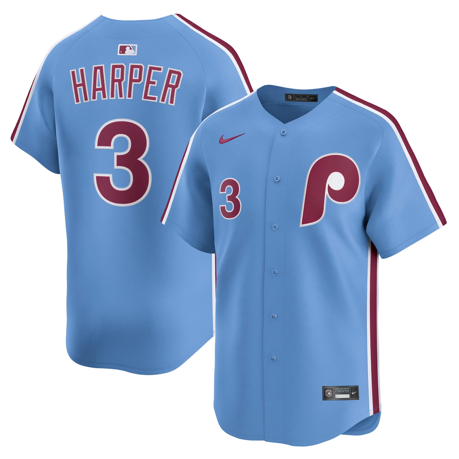 Bryce Harper #3 Philadelphia Phillies Nike Limited MLB Jersey Blue