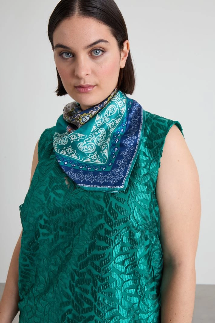 Silk twill scarf - GREEN