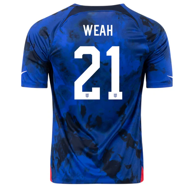United States Timothy Weah Away Jersey 22/23 (Bright Blue/White)