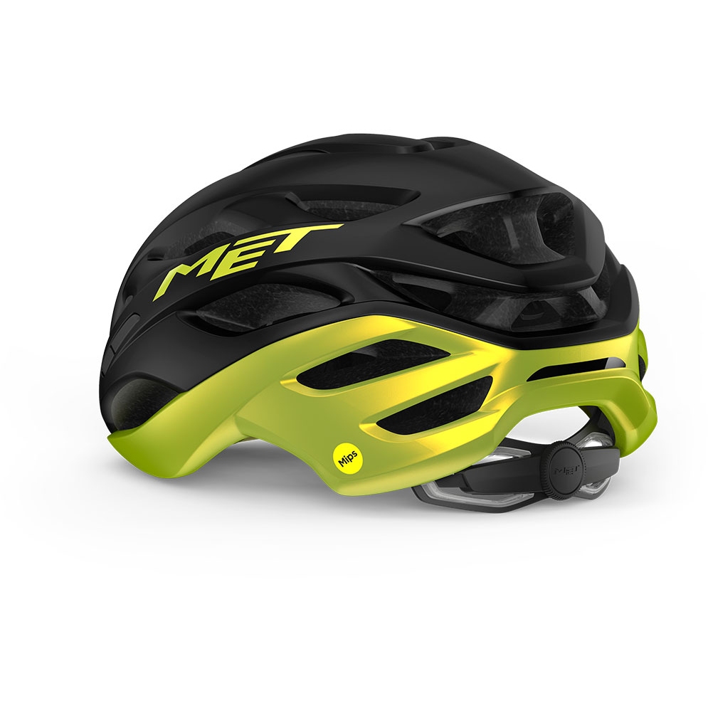 MET Estro MIPS Helmet - black/lime yellow metallic glossy