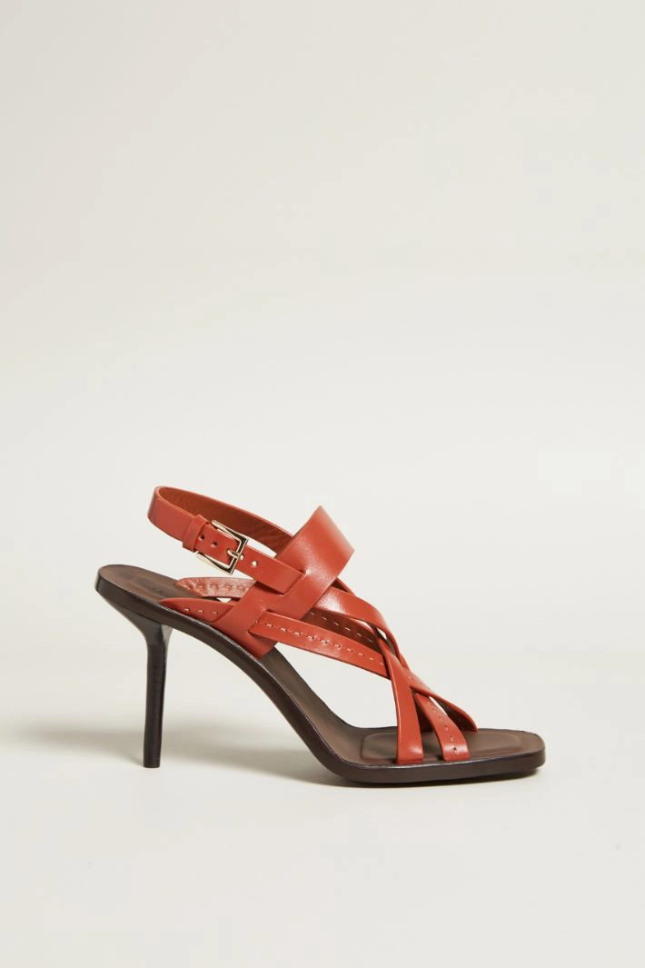 Leather sandals - DARK RUST
