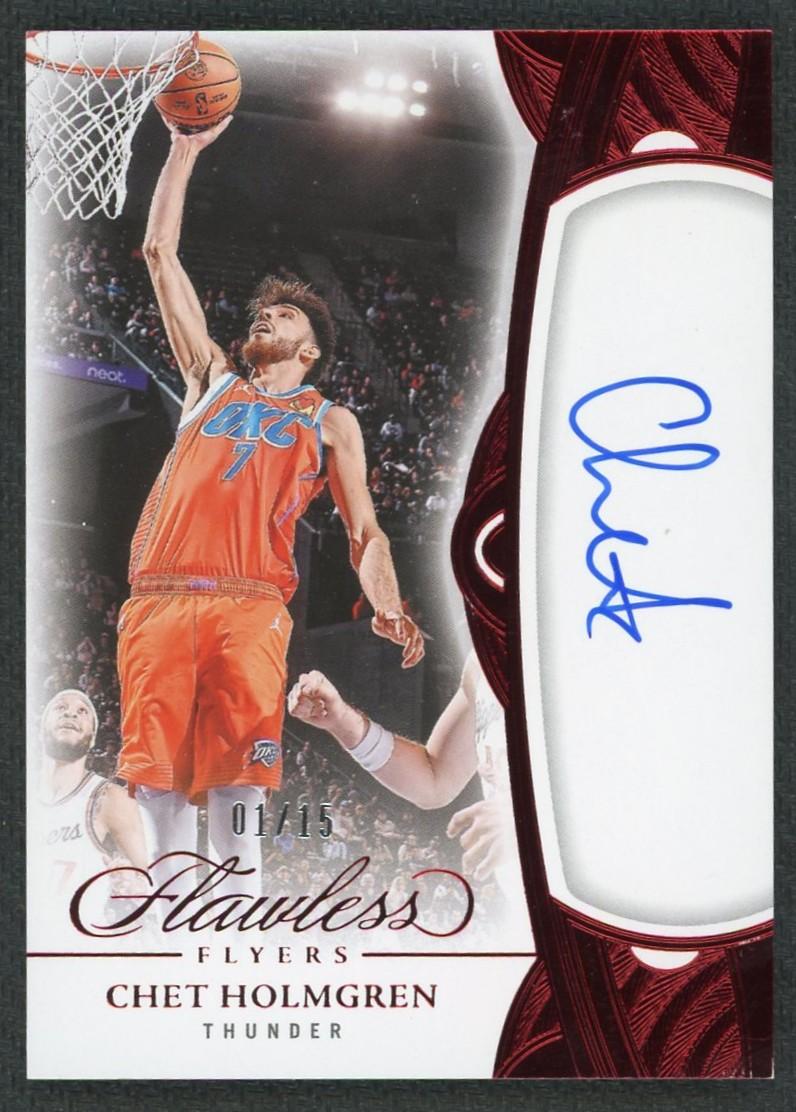 2024/25 Panini Flawless Chet Holmgren Flawless Flyers Ruby Auto /15