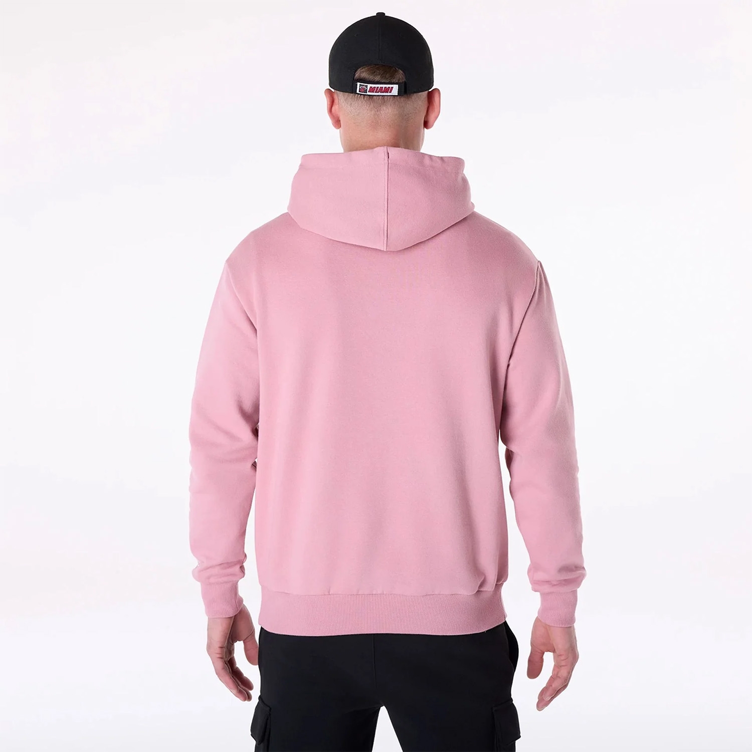 Miami Heat Block Graphic New Era Oversized NBA Hoodie Dark Pink