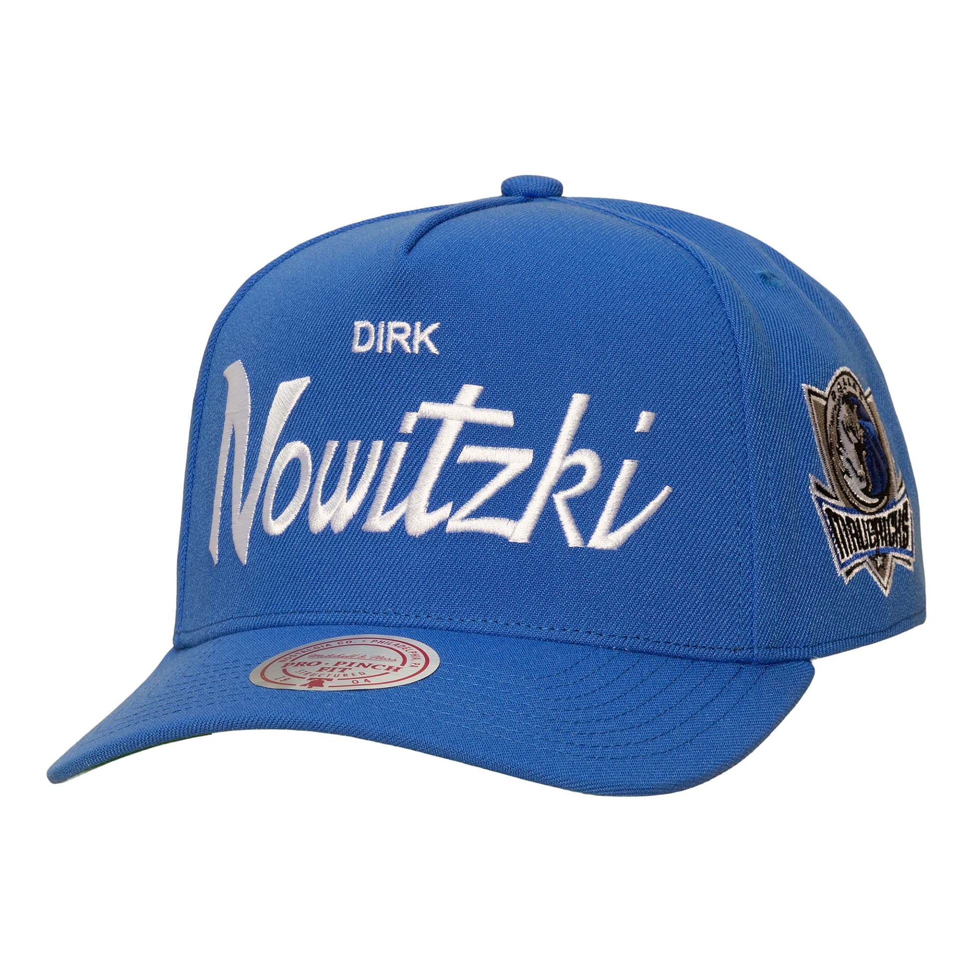 Dirk Nowitzki Dallas Mavericks Pro Pinch Snapback NBA Cap Blue
