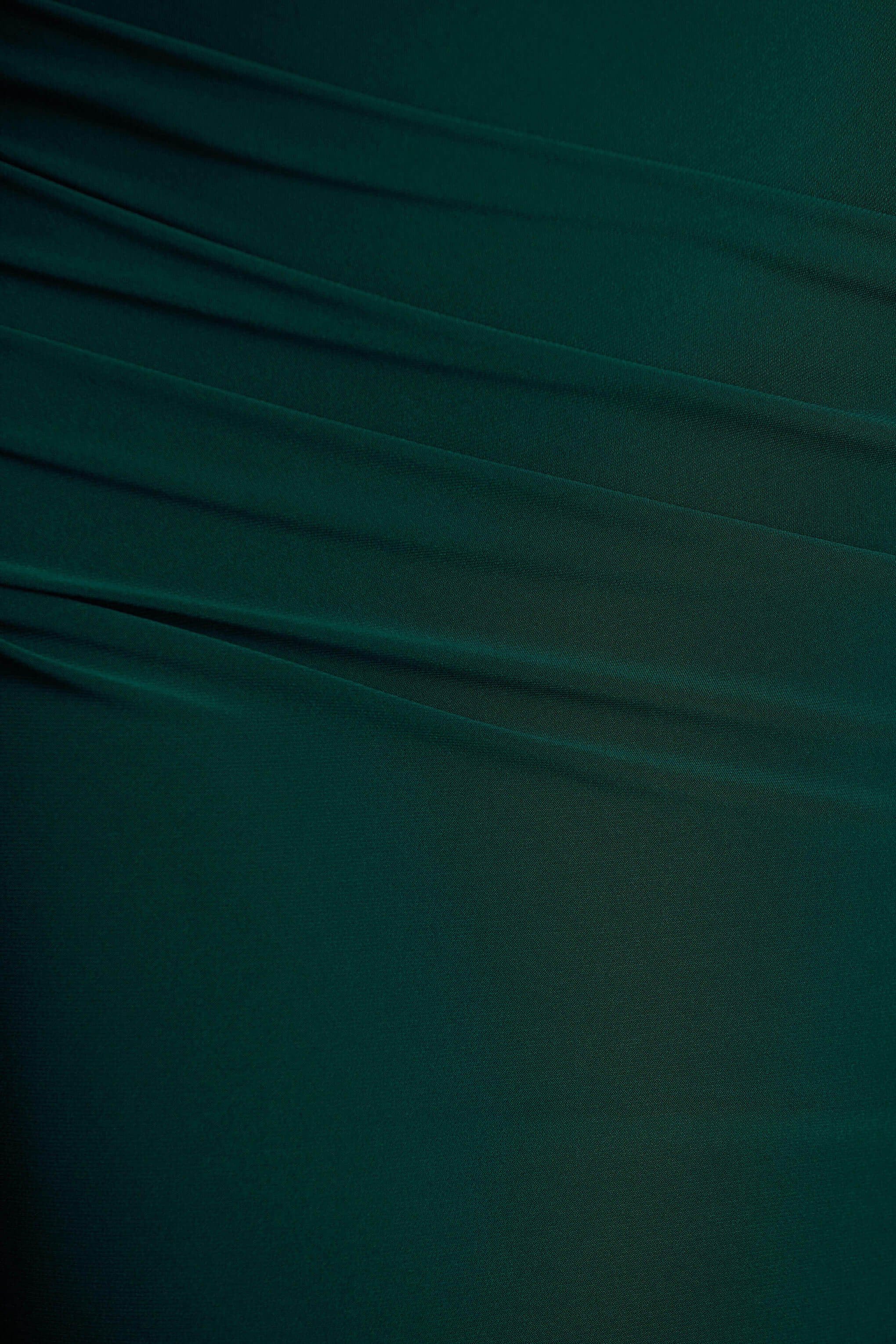 Magdelena | Bottle Green Asymmetric Cape Maxi Dress