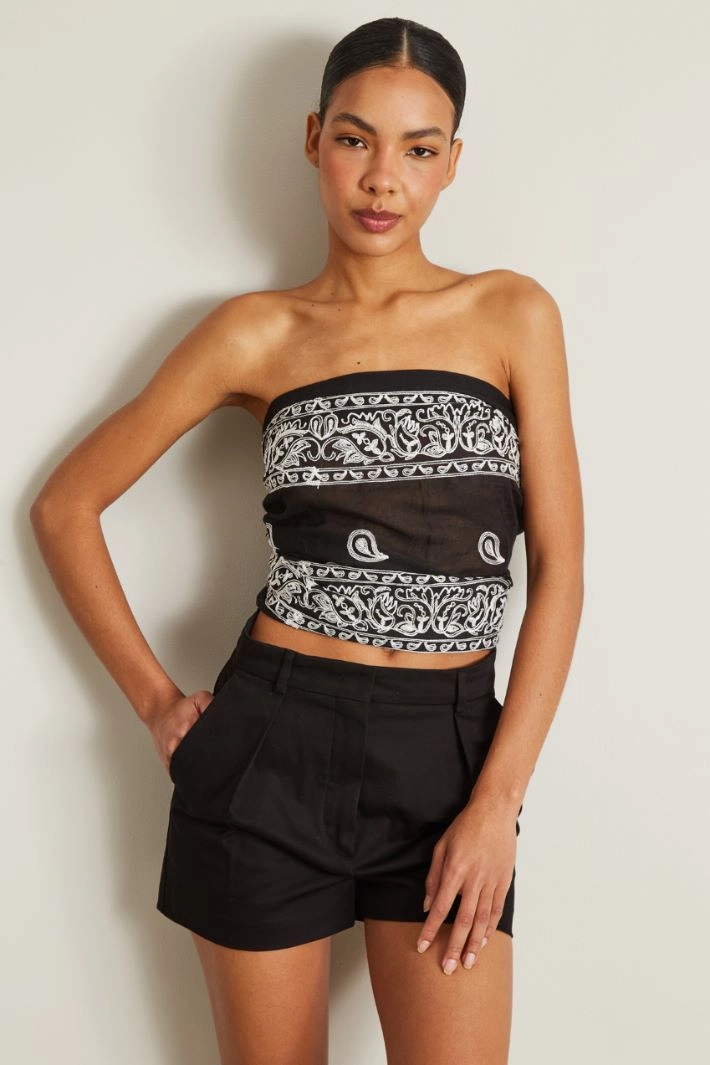 Bandana print scarf - BLACK