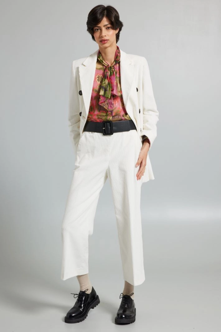 Lurex-crepon shirt - FUCHSIA GREEN