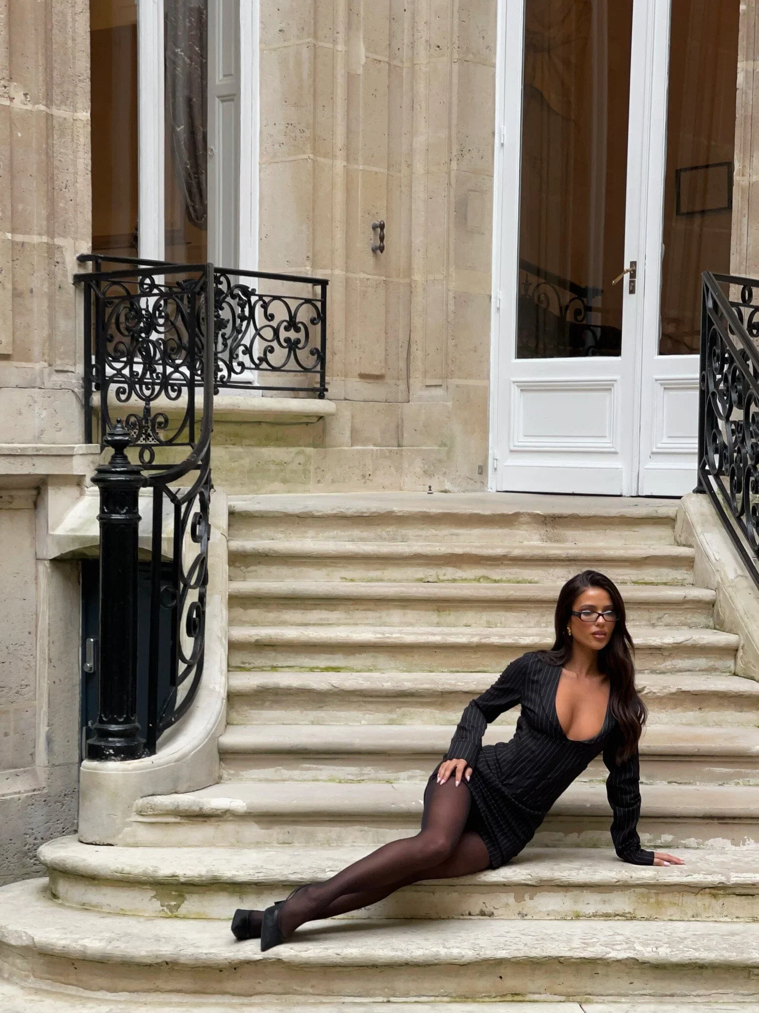 Kessia-Mini-Dress-Pinstripe