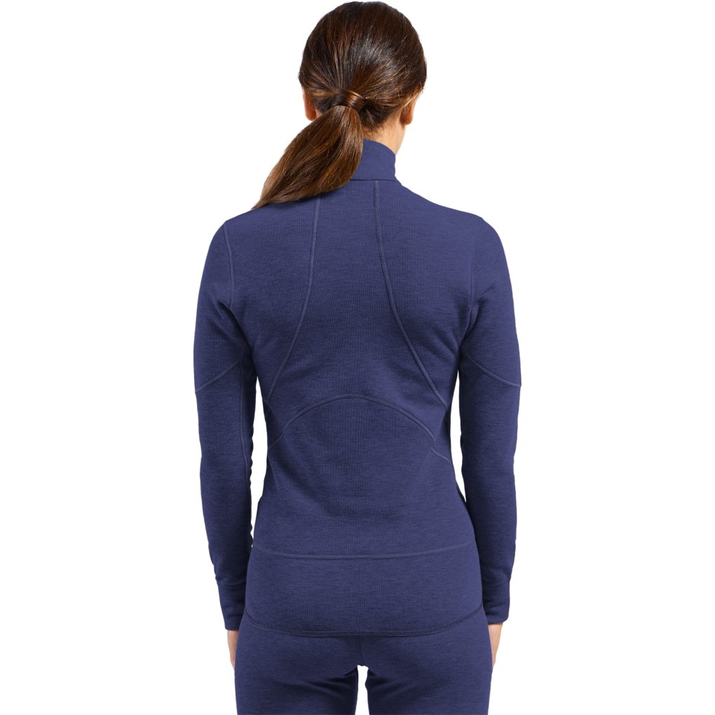 Odlo Active X-Warm Half-Zip Turtleneck Long-Sleeve Base Layer Top Women - skipper blue