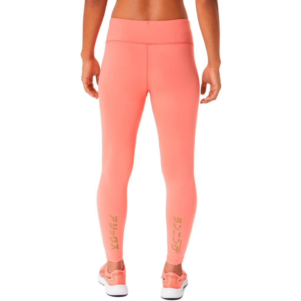 asics Katakana Crop Tights Women - papaya