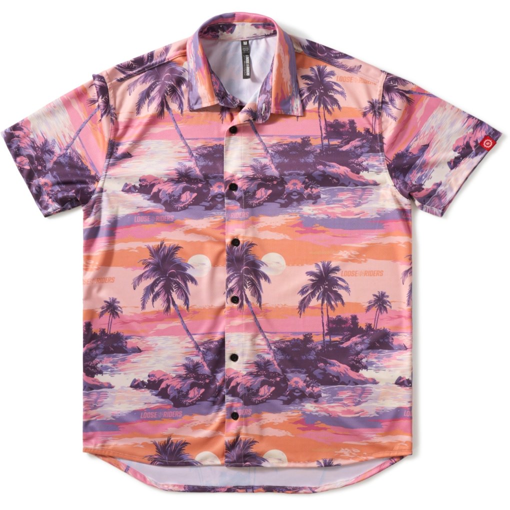 Loose Riders Party Shirt Men - Sunset Palms Yellow