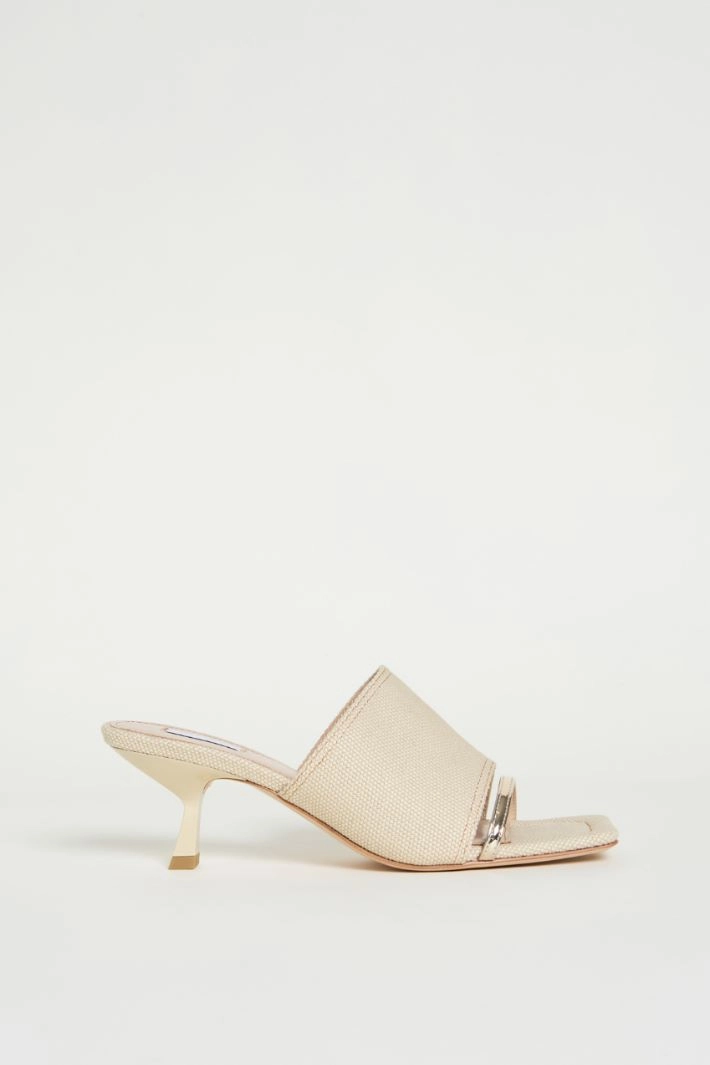 Canvas mules - BEIGE