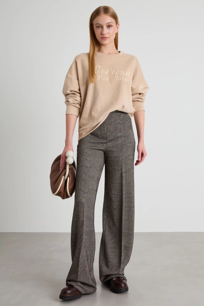 Yarn-dyed jersey trousers - BLACK