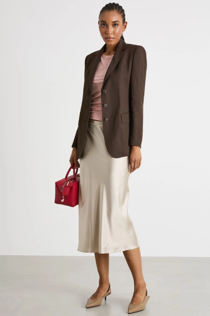 Three-quarter-sleeve T-shirt - PINK WHITE