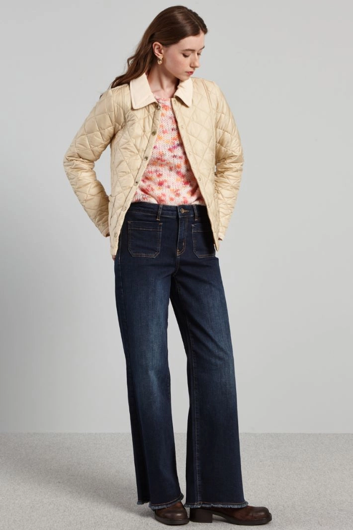 Quilted and padded shirt-style jacket - IVORY BUTTER