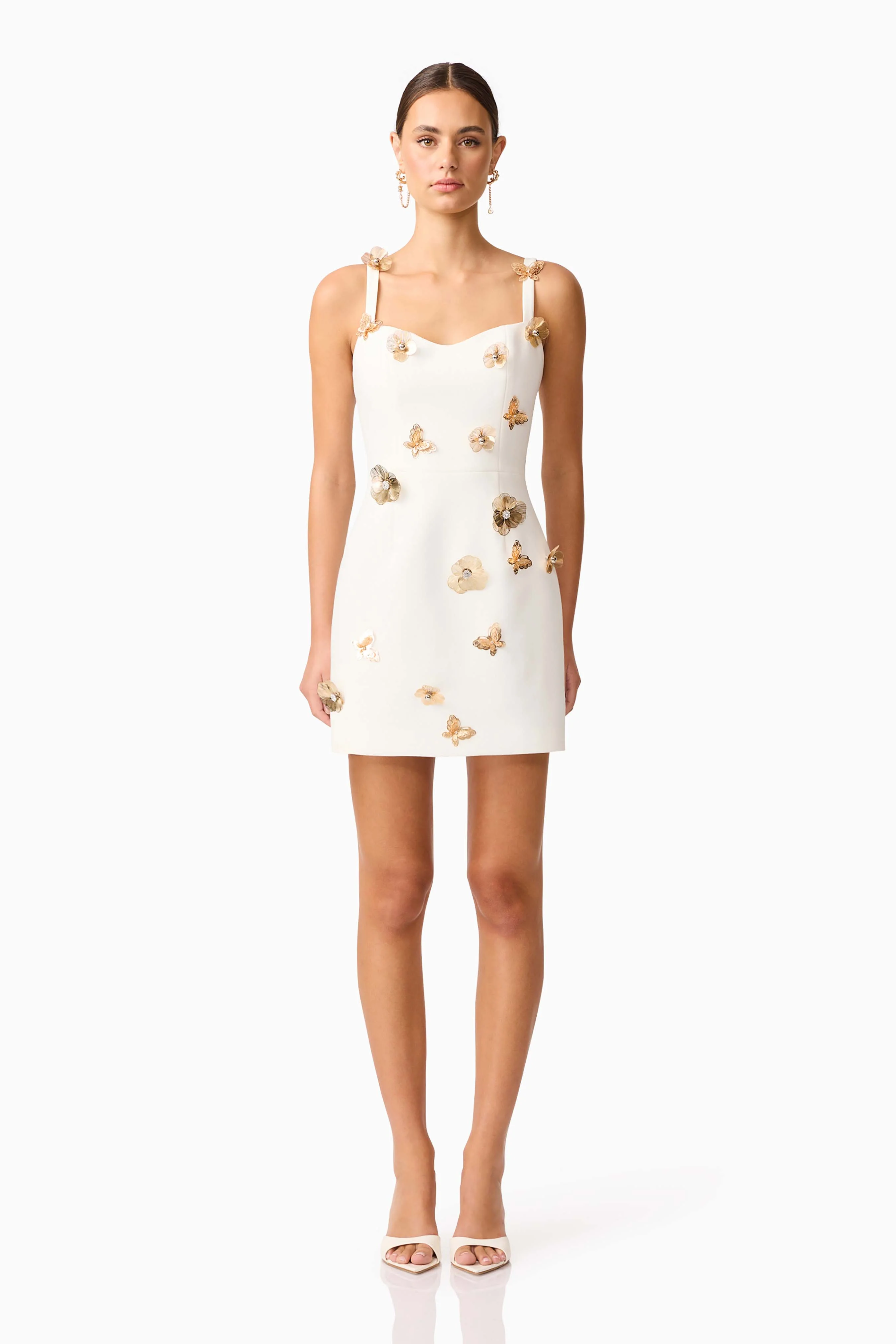 Mira Sweetheart Mini Dress in White