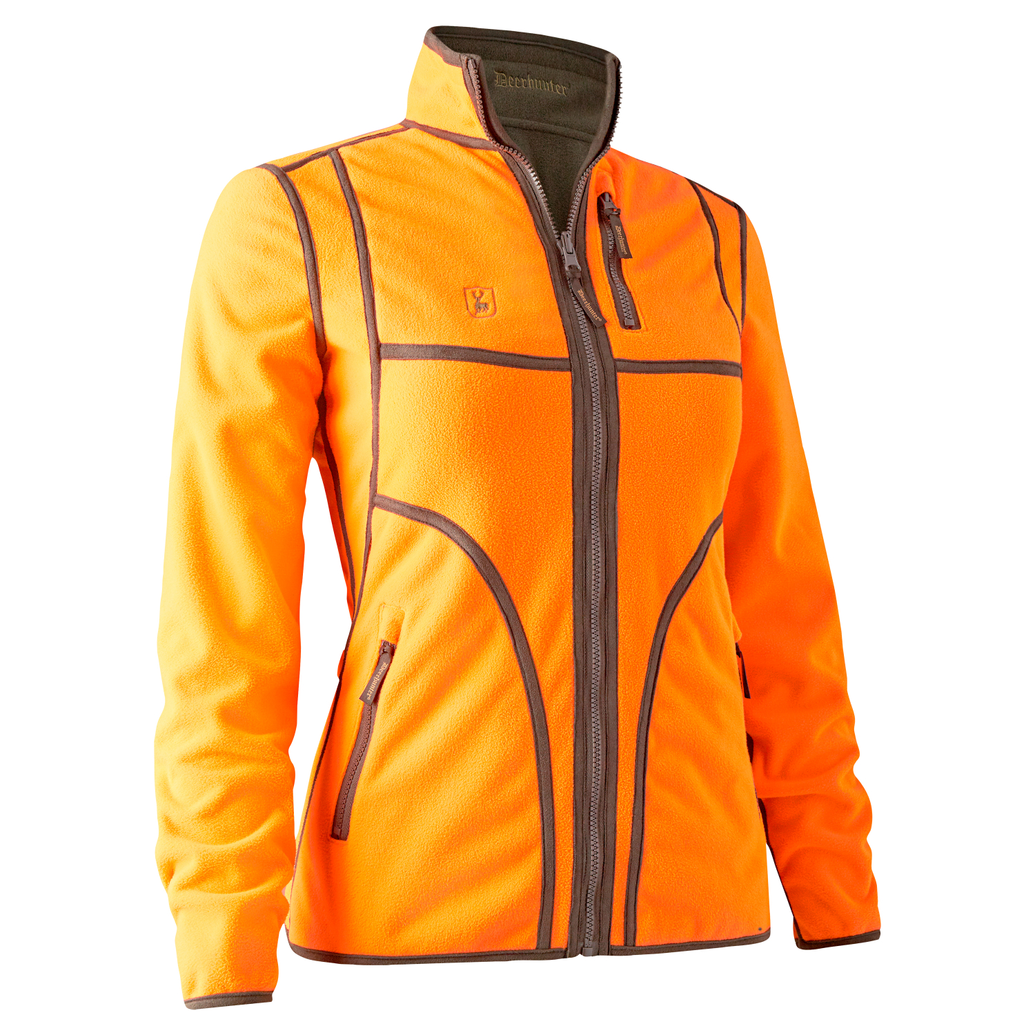 Deerhunter Lady Pam Bonded Fleece Jacket Women, Reversible (Orange)