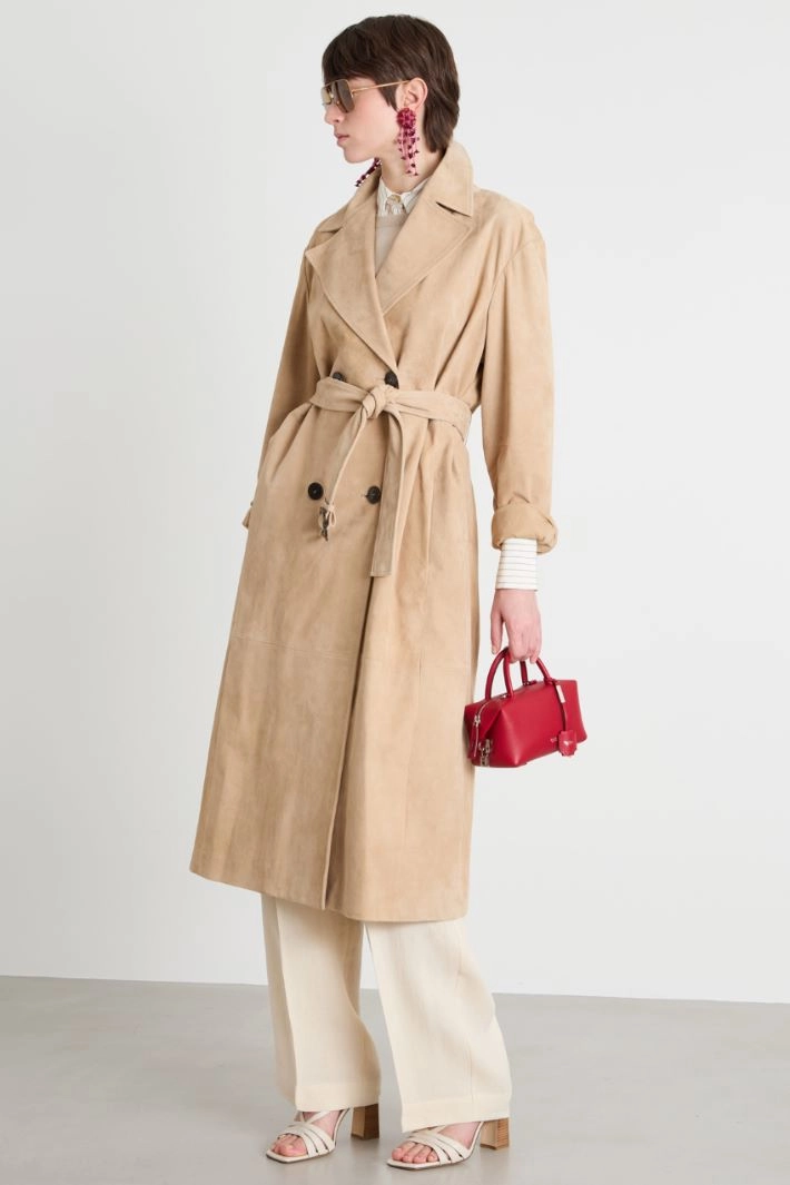 Double-breasted trench coat - CAMEL
