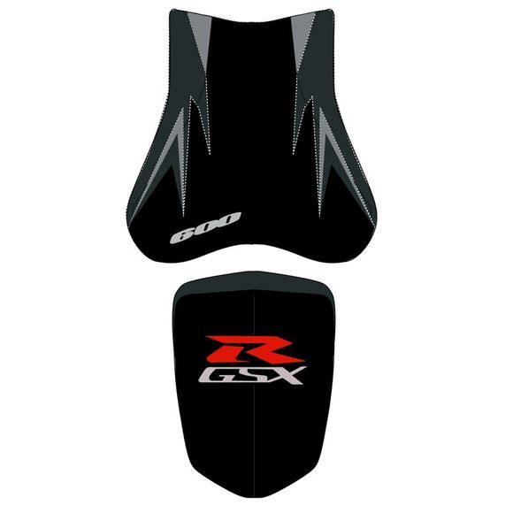 Bagster seat cover black/matte black/anthracite/light grey/grey lettersSUZUKI 600 GSX-R 600 - 2008Ref: 2201G