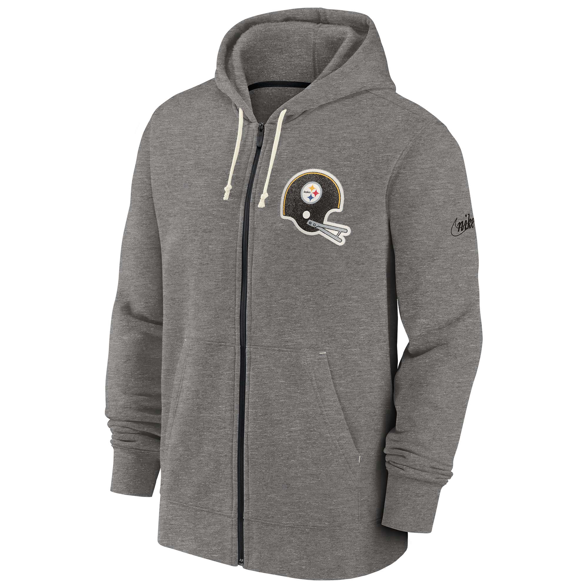 Pittsburgh Steelers Historic Nike NFL Full-Zip Fleece Hoodie Gray