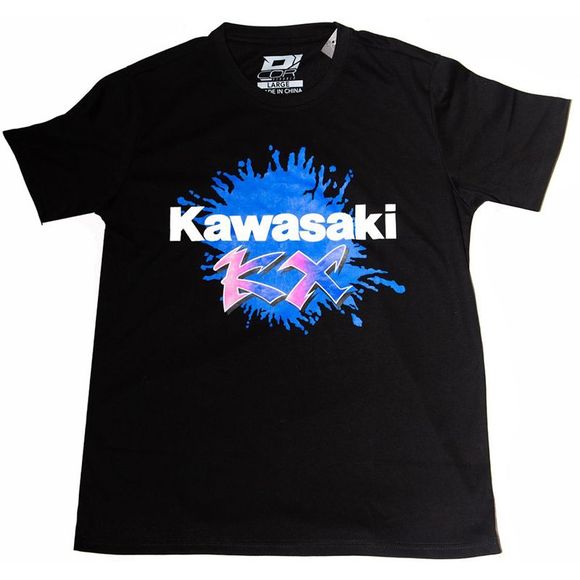 D'cor Kawasaki Retro Short Sleeve T-Shirt - Black / BlueRef: DCO0048