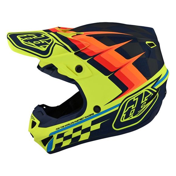 TroyLee design SE4 POLYACRYLITE WARPED 2024 cross helmet - YellowRef: TRL0888