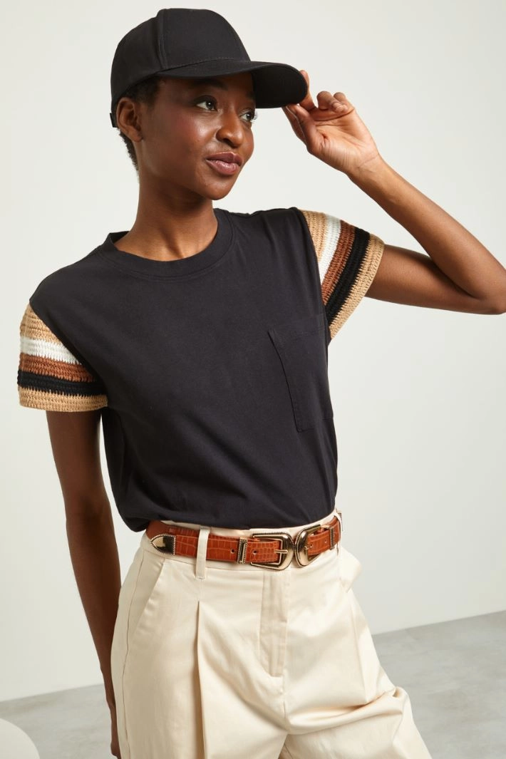 Cotton baseball cap - BLACK