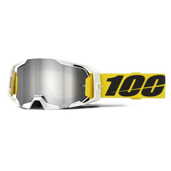 100% ARMATIC VALERA cross goggle - Mirror Silver screen 2026 - White / YellowRef: CE1596 / 50060-10015