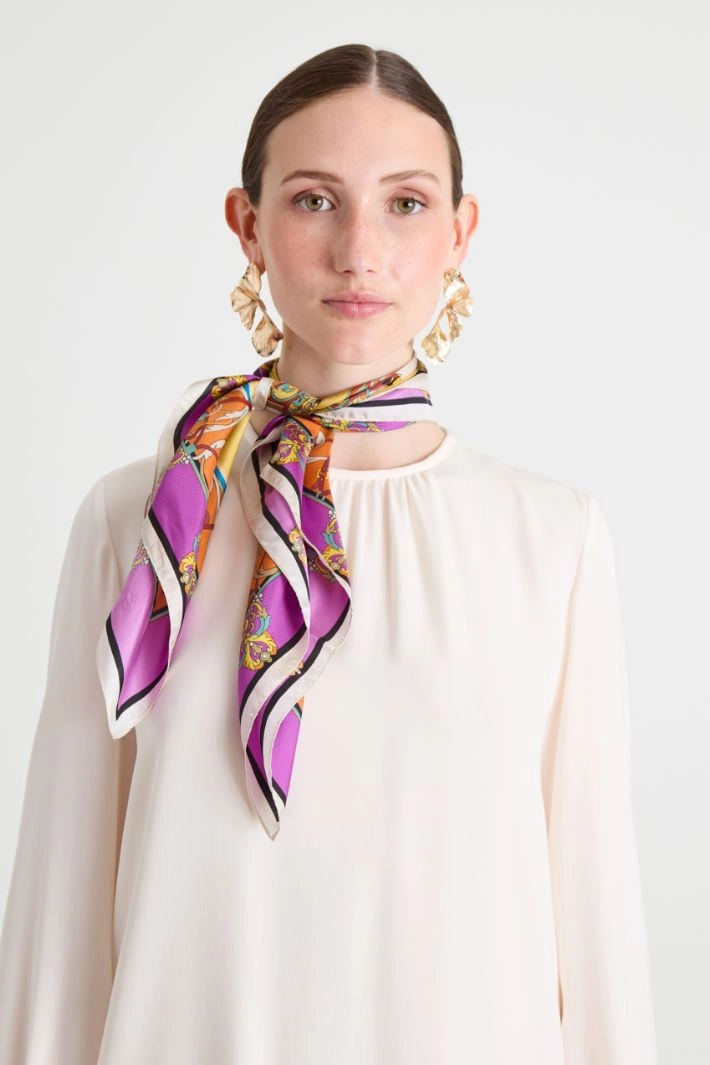 Silk twill scarf - YELLOW