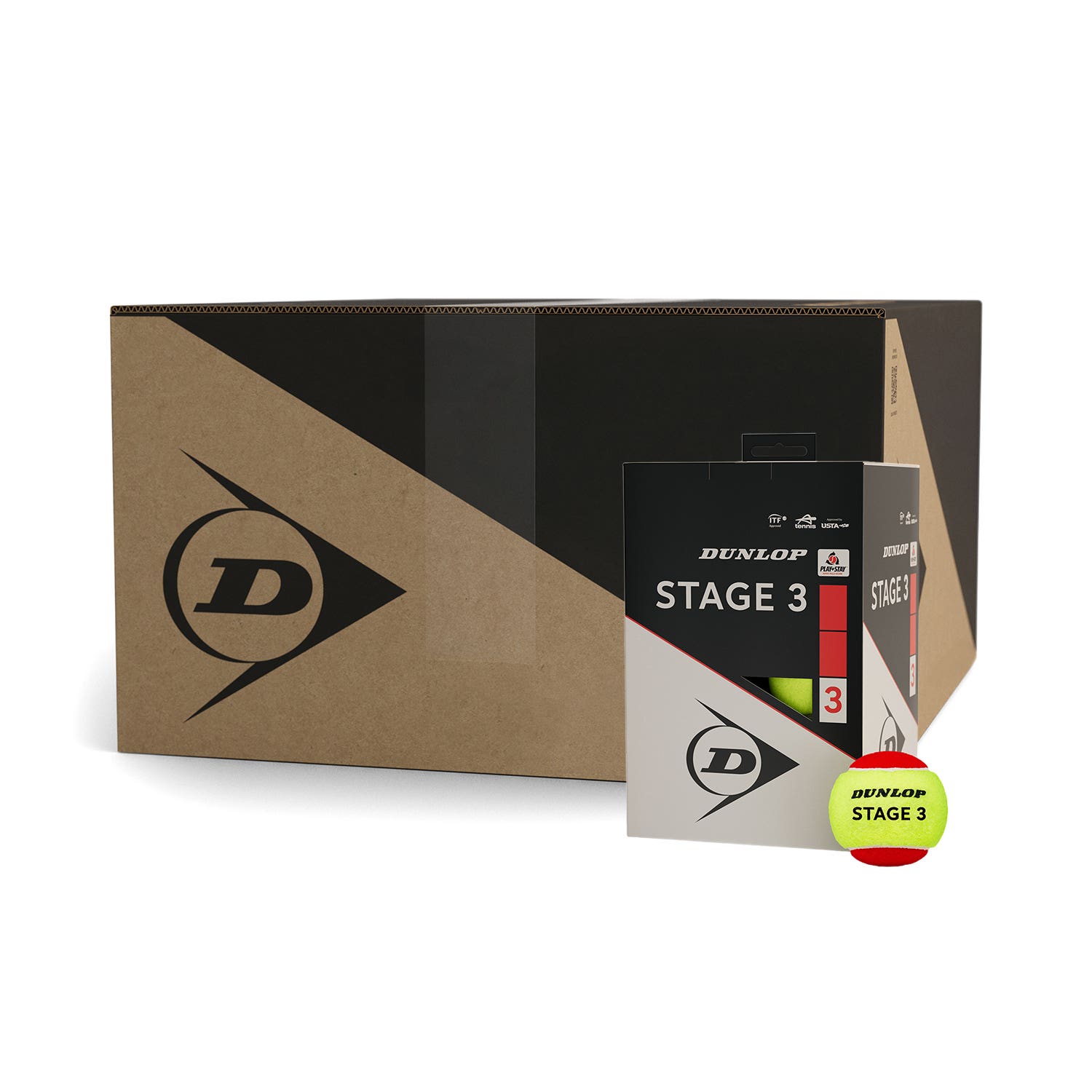 12-BALL TUBE DUNLOP STAGE 3 RED 12BOX