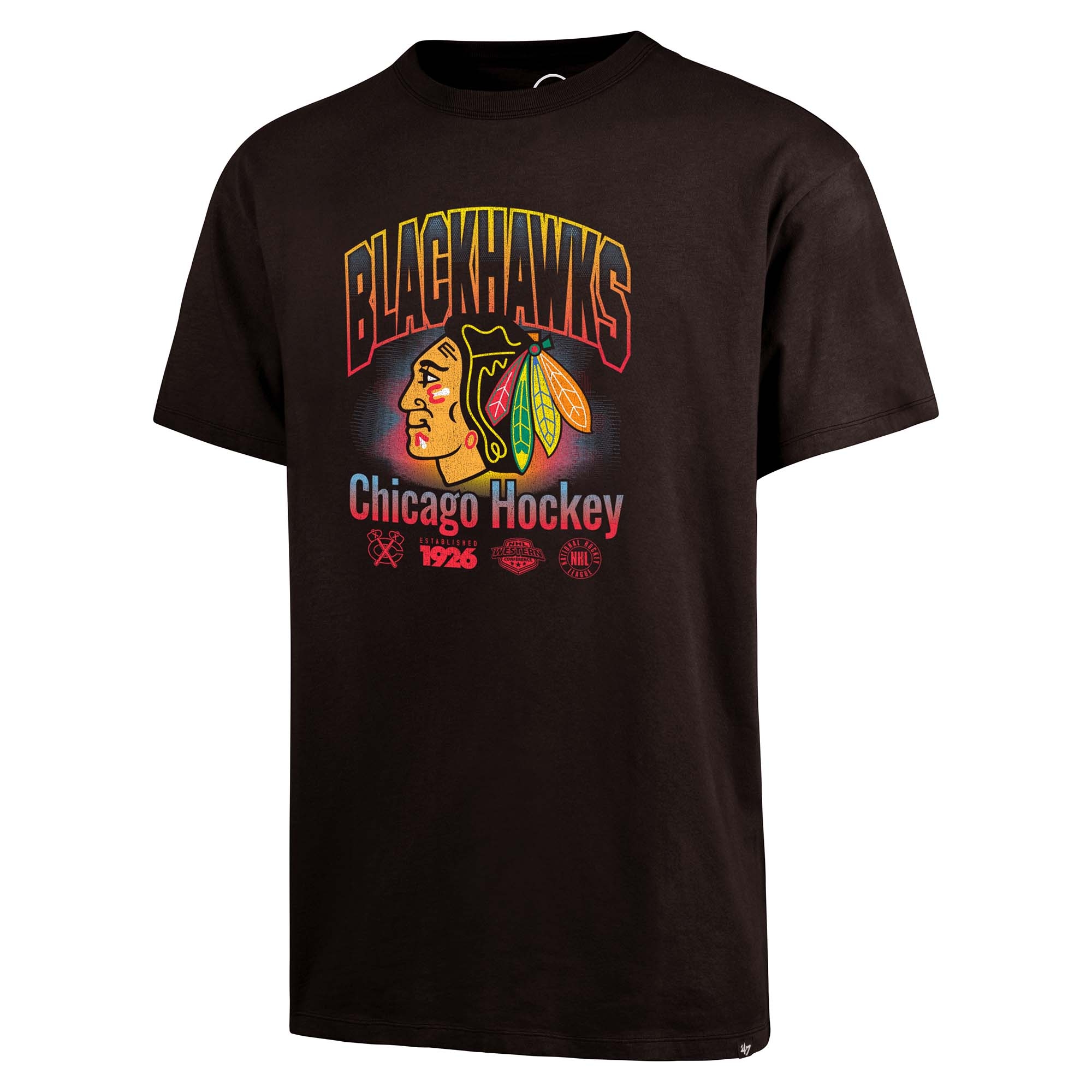 Chicago Blackhawks Arch Logo '47 Drop Shoulder NHL T-Shirt Brown