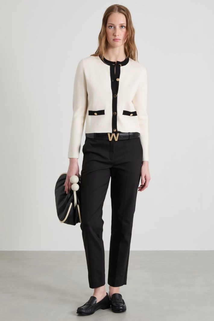 Viscose knit jacket - IVORY