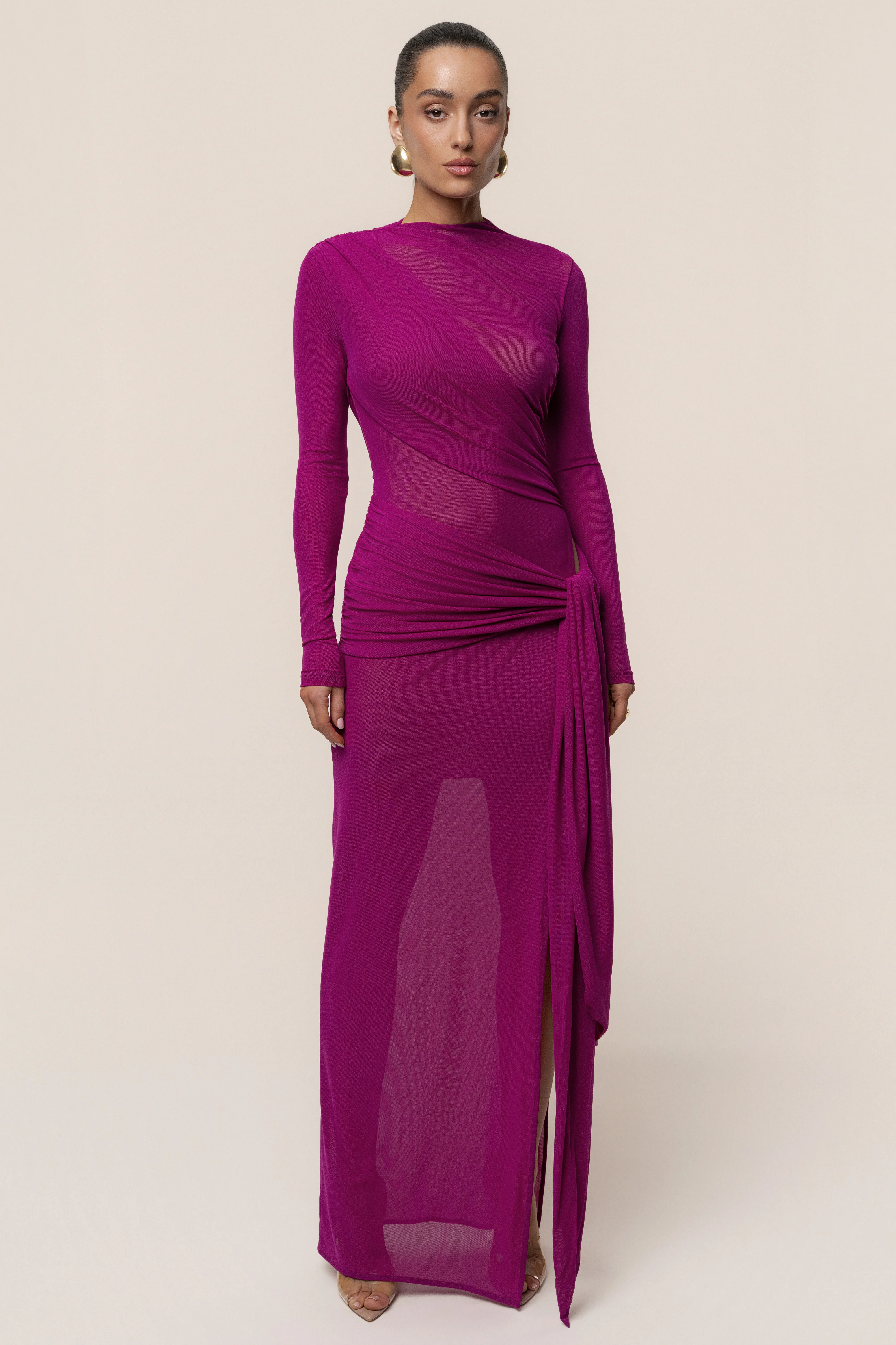 Purple Heatwave Mesh Maxi Dress