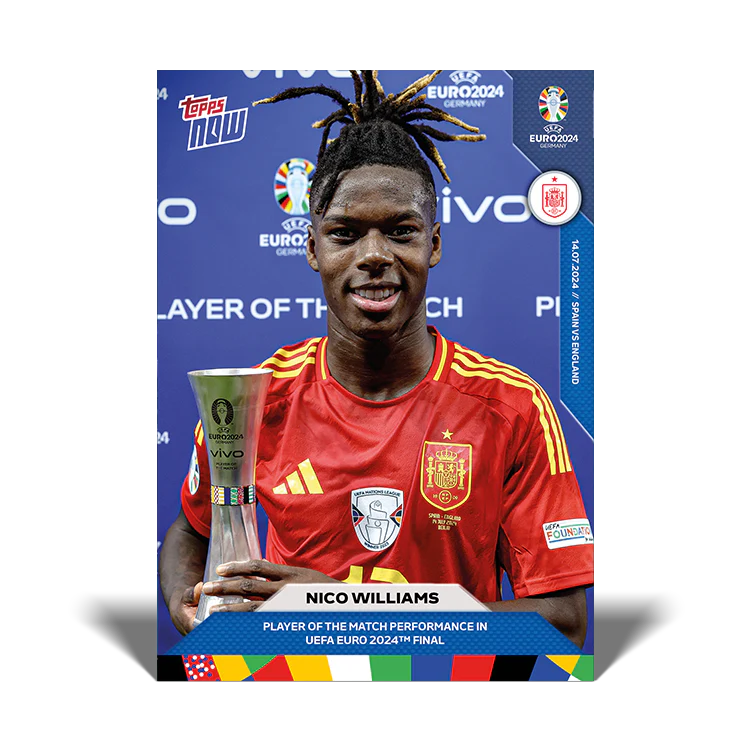 Nico Williams - Player of the Match performance in UEFA EURO 2024™ Final - EURO 2024 TOPPS NOW® Card 60